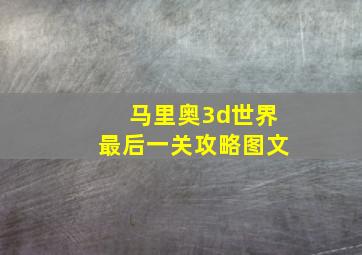 马里奥3d世界最后一关攻略图文