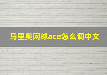 马里奥网球ace怎么调中文