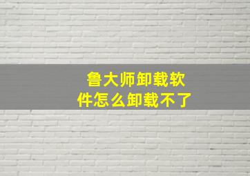 鲁大师卸载软件怎么卸载不了