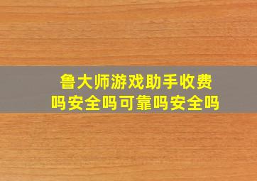 鲁大师游戏助手收费吗安全吗可靠吗安全吗