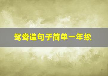 鸳鸯造句子简单一年级