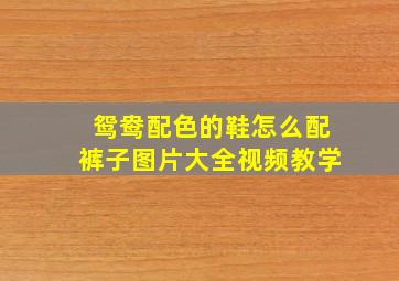 鸳鸯配色的鞋怎么配裤子图片大全视频教学