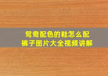 鸳鸯配色的鞋怎么配裤子图片大全视频讲解