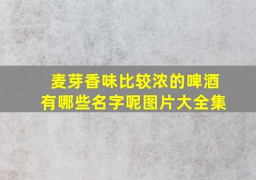 麦芽香味比较浓的啤酒有哪些名字呢图片大全集