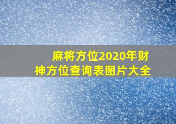 麻将方位2020年财神方位查询表图片大全