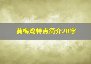 黄梅戏特点简介20字