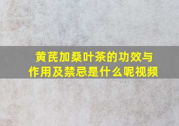 黄芪加桑叶茶的功效与作用及禁忌是什么呢视频