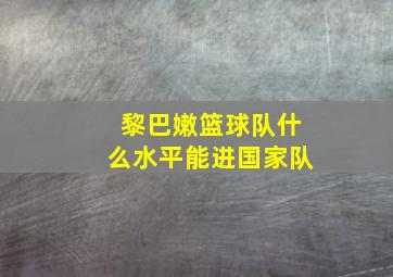 黎巴嫩篮球队什么水平能进国家队