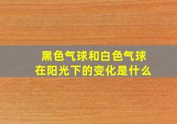 黑色气球和白色气球在阳光下的变化是什么