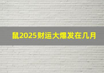 鼠2025财运大爆发在几月