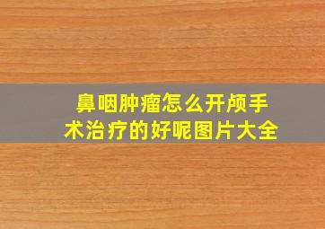 鼻咽肿瘤怎么开颅手术治疗的好呢图片大全