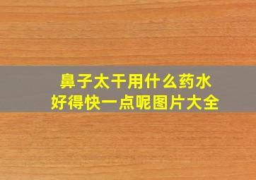 鼻子太干用什么药水好得快一点呢图片大全