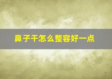 鼻子干怎么整容好一点