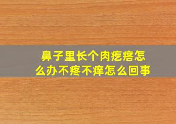 鼻子里长个肉疙瘩怎么办不疼不痒怎么回事