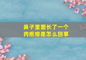 鼻子里面长了一个肉疙瘩是怎么回事