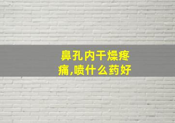 鼻孔内干燥疼痛,喷什么药好