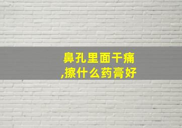 鼻孔里面干痛,擦什么药膏好