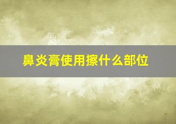 鼻炎膏使用擦什么部位