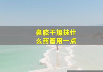 鼻腔干燥抹什么药管用一点